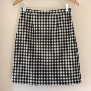 DVF Gingham Check Pencil Skirt